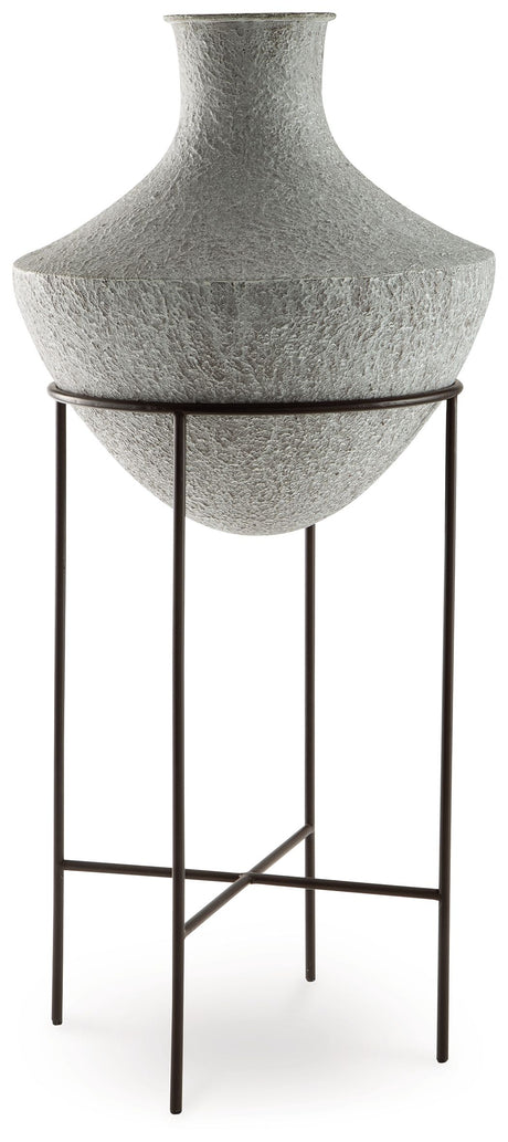Estonbank - Vase Gray 15.5"W x 15.5"D x 35"H by Signature Design by Ashley® | Bel Furniture