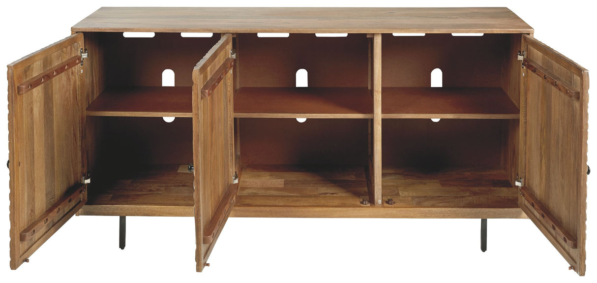 Kerrings - Brown / Black / White - Accent Cabinet by Signature Design by Ashley® | Bel Furniture