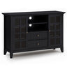 Acadian - Handcrafted Tall TV Media Stand Black by Simpli-Home | Bel Furniture