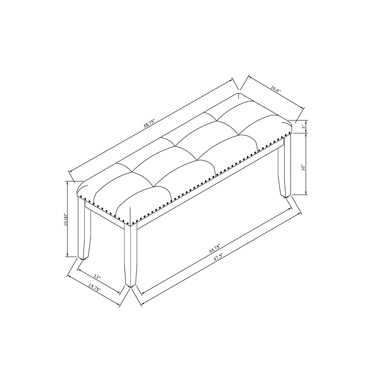 Oceanic - Dining Bench - Gray