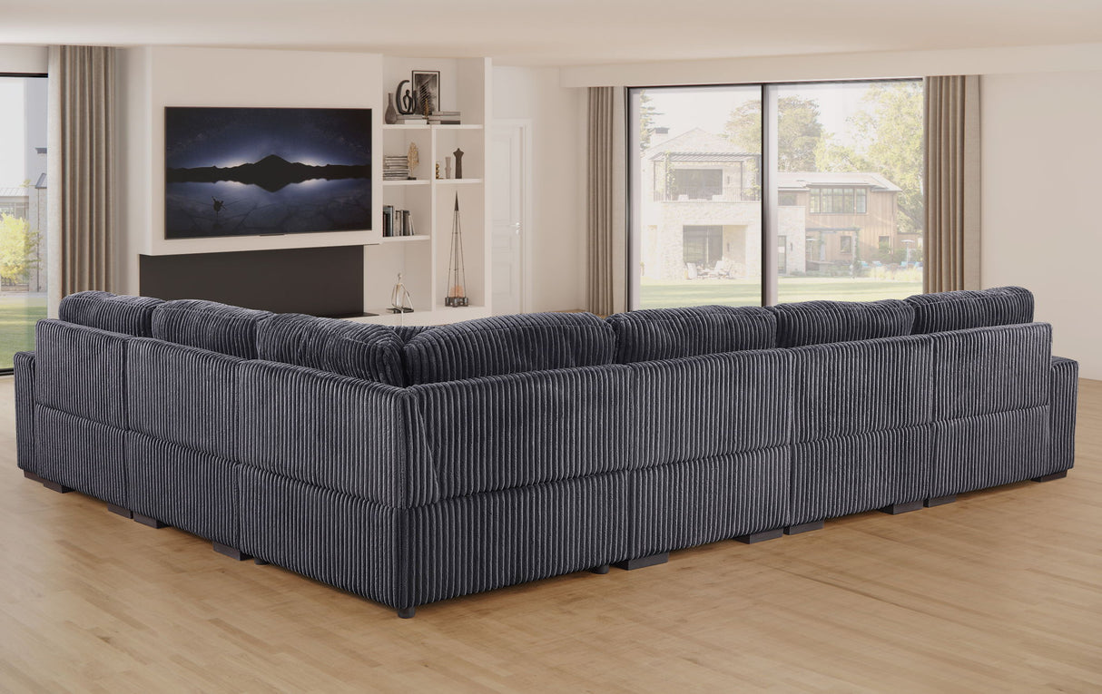 Nadine - Corduroy Modular Corner Sectional Sofa With Left Facing Chaise by Lilola Home | Bel Furniture