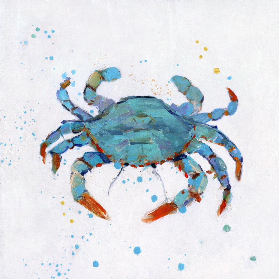 Bubbly Blue Crab By Sally Swatland - Blue