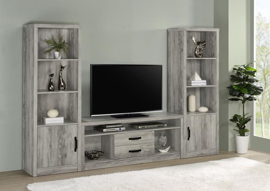 Burke - 2-Drawer Engineered Wood TV Stand - Gray Driftwood by CoasterEssence | Bel Furniture