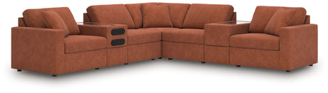 Modmax - Spice - Sectional Light Brown 7 Pc. Sectional With Audio And Storage Consoles by Signature Design by Ashley® | Bel Furniture