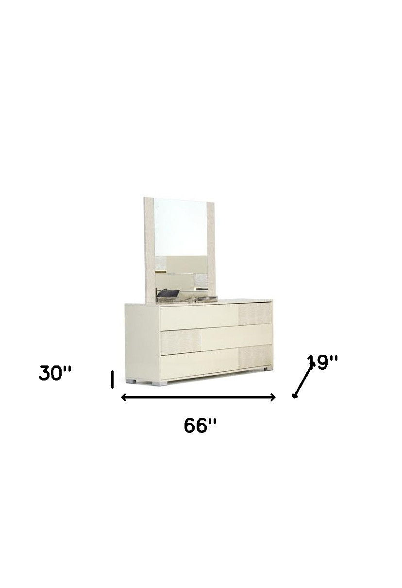 Three Drawer Dresser - Beige