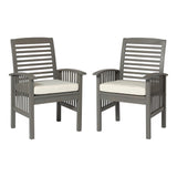 Modern 2 Piece Slat Back Patio Chairs With Cushions by Walker Edison | Bel Furniture