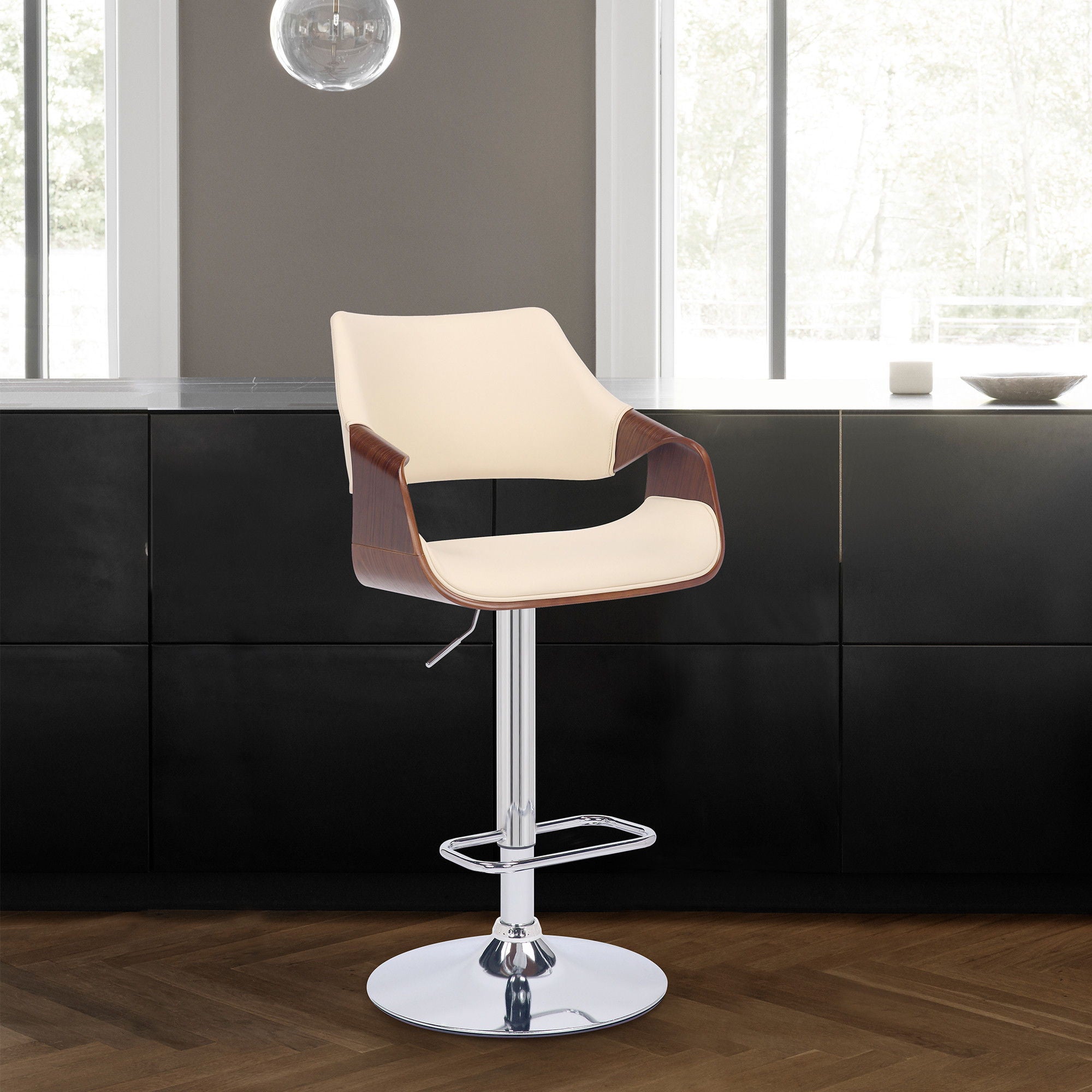 45" Swivel Adjustable Height Bar Chair - Cream