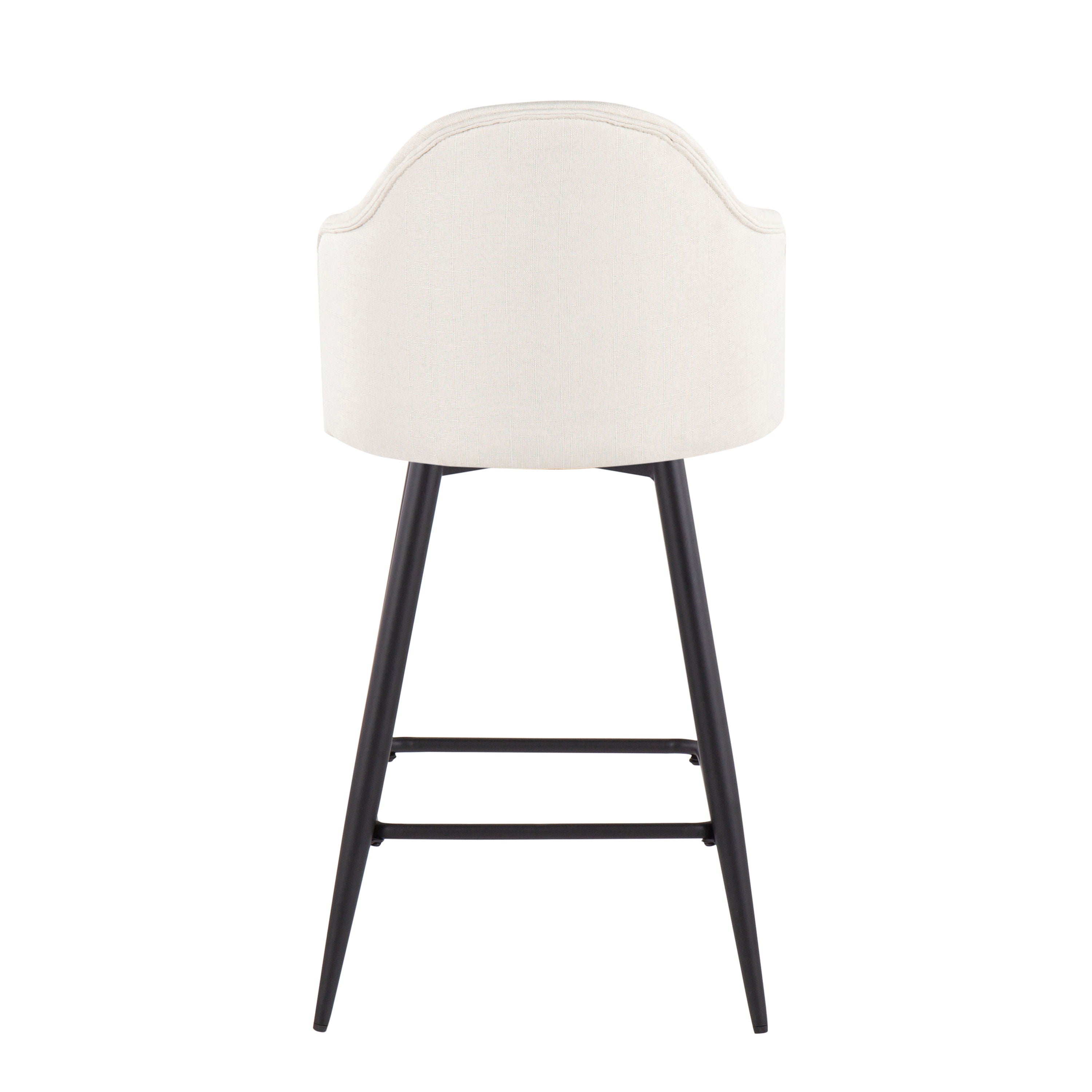 Ahoy - Contemporary Fixed Height Counter Stool With Square Footrest (Set of 2)