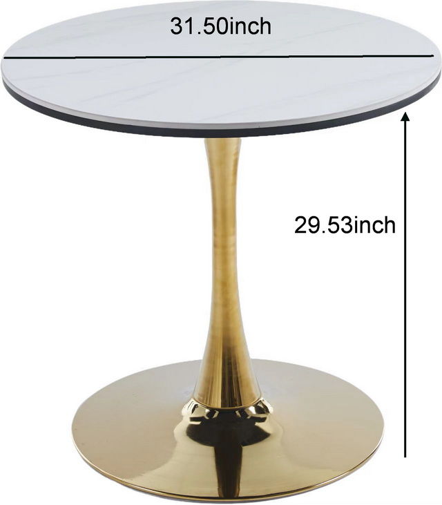 Tulip Table Mid-Century Dining Table With Round MDF Table Top, Pedestal Dining Table, End Table Leisure Coffee Table