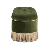 Melinda - Oval Tufted Bullion Fringe Storage Bench by Jennifer Taylor Home | Bel Furniture