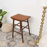 Maya - Genuine Leather Stool - Rustic / Tan by Ashcroft Furniture | Bel Furniture
