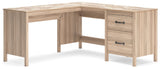 Battelle - Tan - 60" Home Office Desk With Return by Signature Design by Ashley® | Bel Furniture