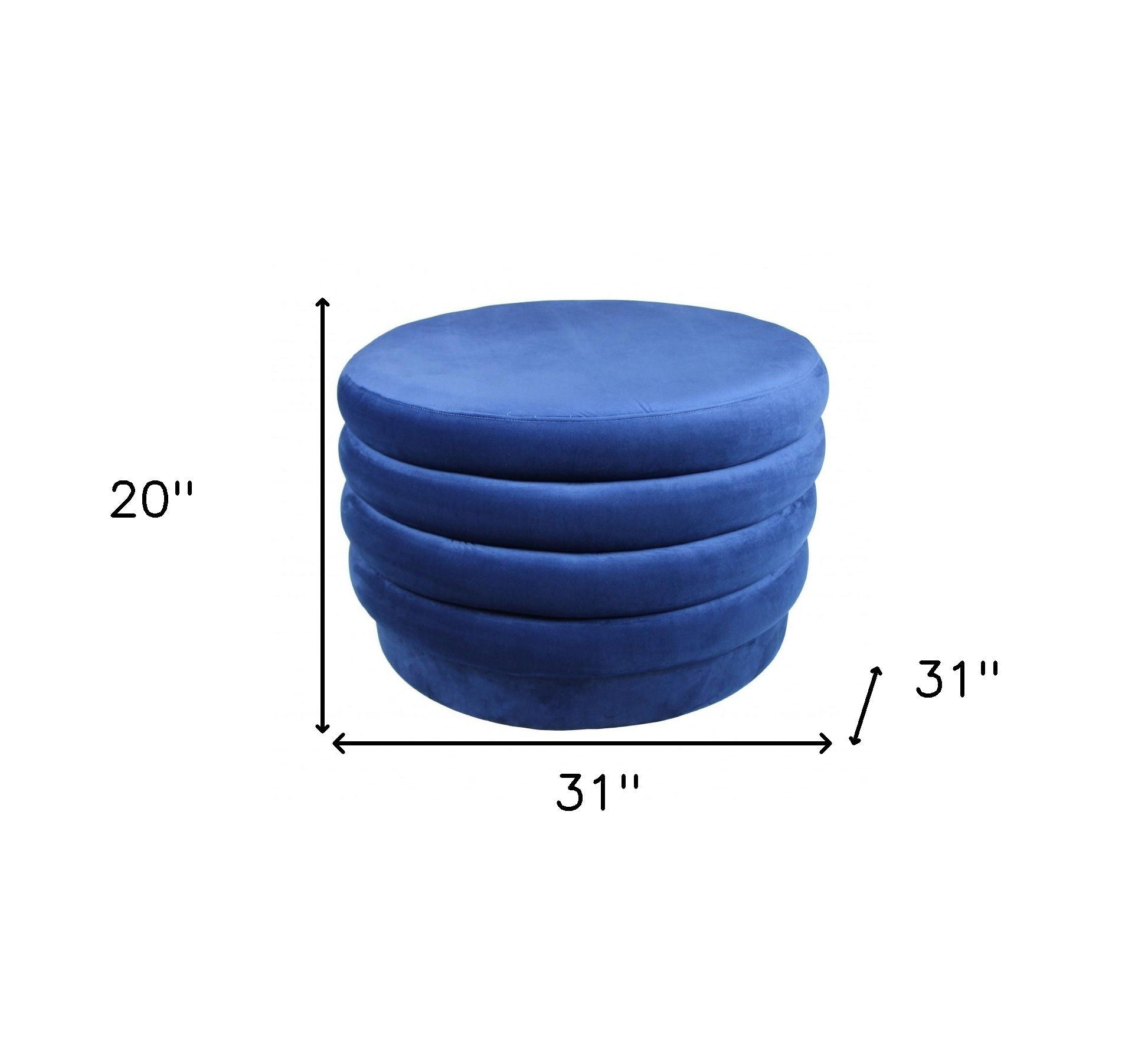 Velvet Tufted Cocktail Ottoman Round - Blue