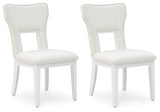 Chalanna - White - Dining Upholstered Side Chair (Set of 2) by Signature Design by Ashley® | Bel Furniture