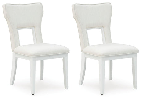 Chalanna - White - Dining Upholstered Side Chair (Set of 2) by Signature Design by Ashley® | Bel Furniture