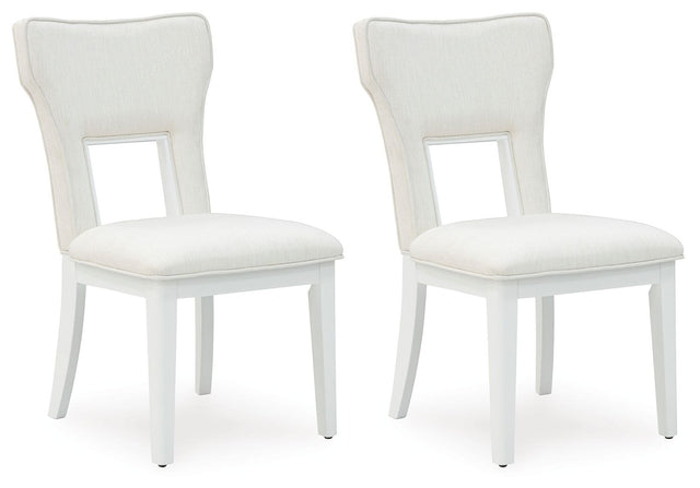 Chalanna - White - Dining Upholstered Side Chair (Set of 2) by Signature Design by Ashley® | Bel Furniture
