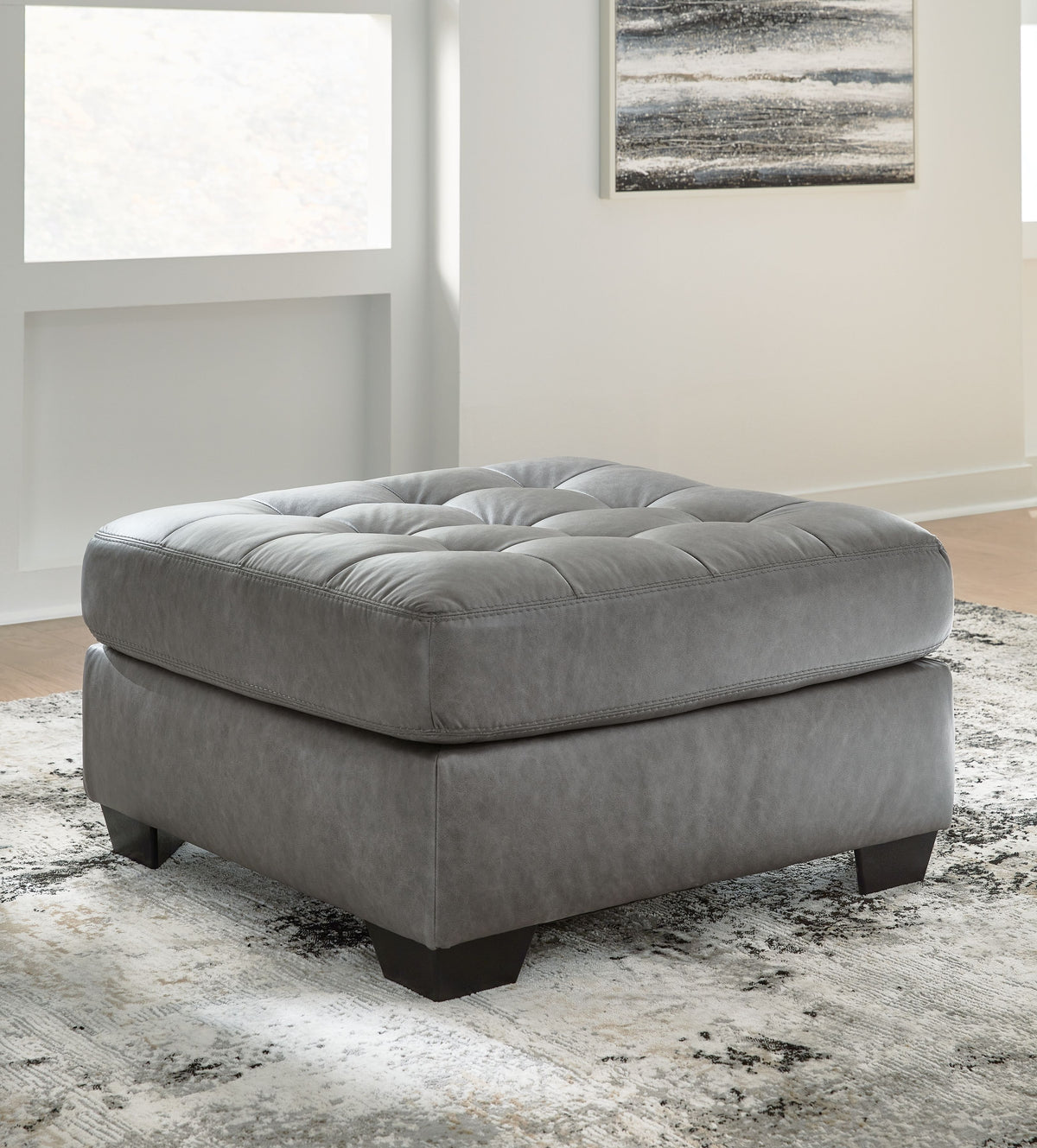 Clairette Court - Alloy - Oversized Accent Ottoman by Benchcraft® | Bel Furniture