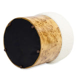 Nebula - Round Upholstered Ottoman - White