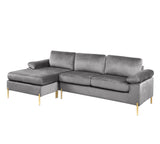 Shannon - Velvet Sectional Sofa With Chaise by Cynthia's Furniture | Bel Furniture
