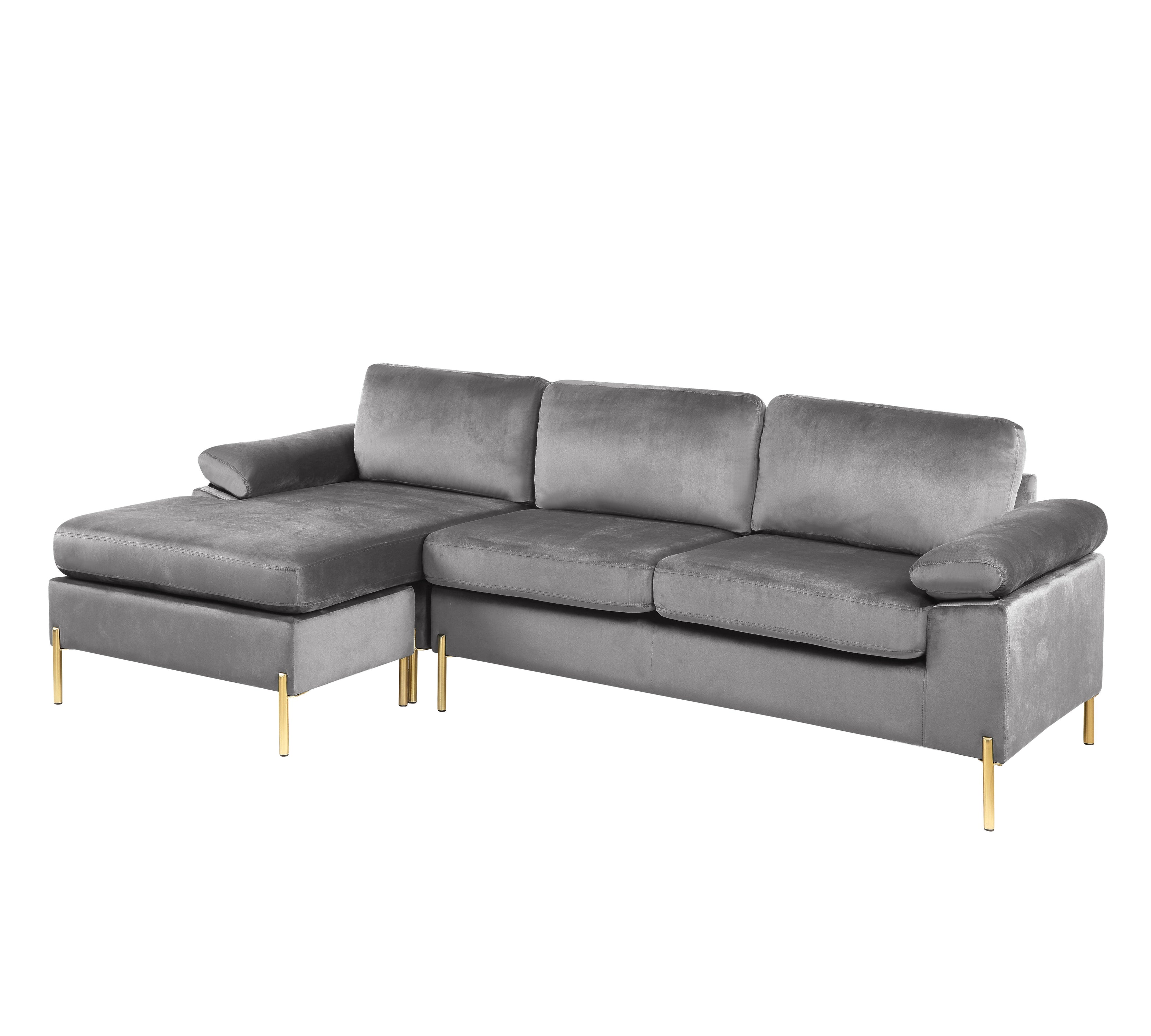 Shannon - Velvet Sectional Sofa With Chaise