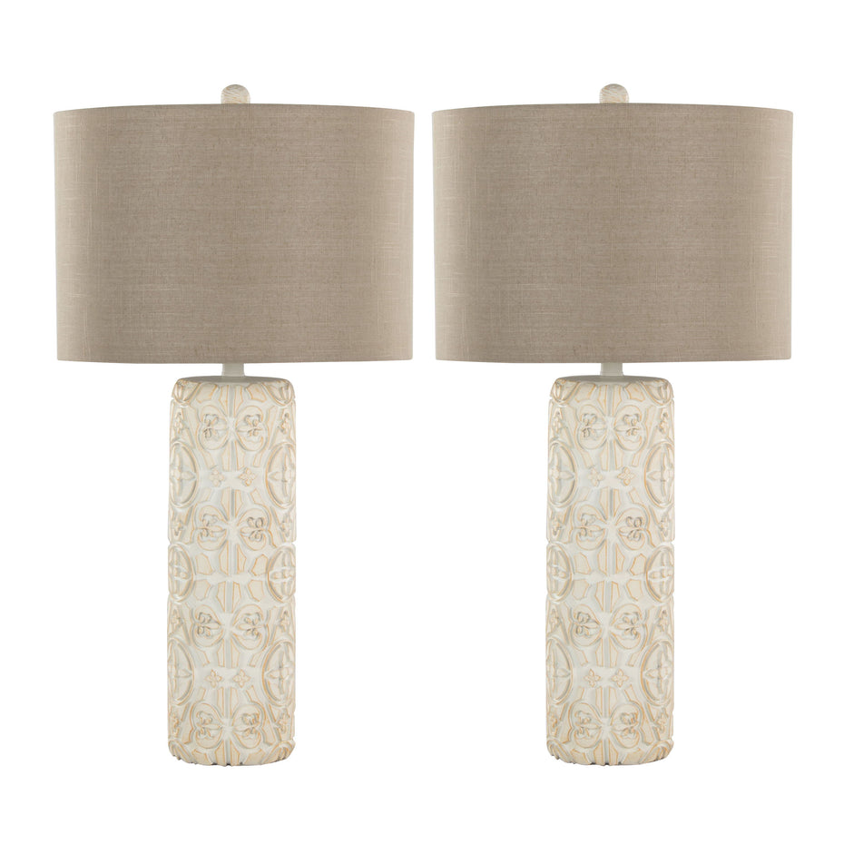 Charlotte - Contemporary Table Lamp (Set of 2) - Taos Brown / Beige