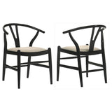 Crestmont - Wood Wishbone Dining Side Chair (Set of 2) - Black by Coaster Fine Furniture | Bel Furniture