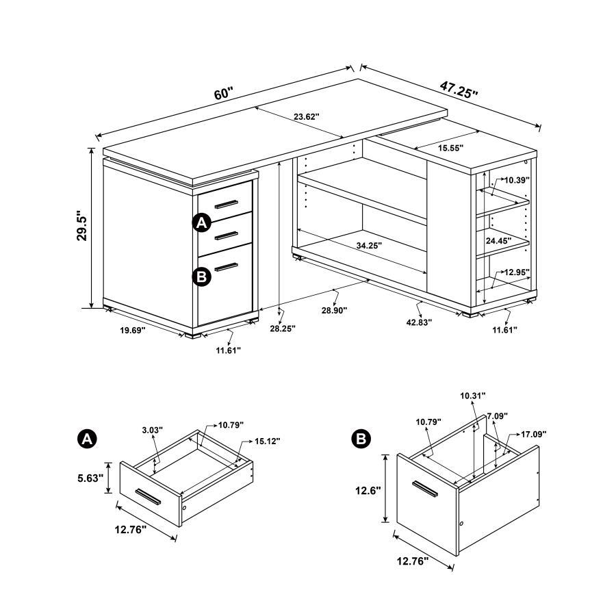 Yvette - L-shape Office Desk