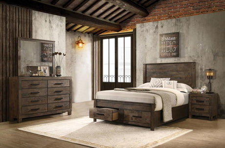 Woodmont - Bedroom Set Dark Brown by CoasterEveryday | Bel Furniture