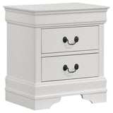 Louis Philippe - 2-Drawer Nightstand Bedside Table - White by Coaster Fine Furniture | Bel Furniture