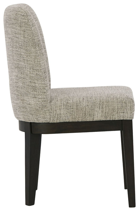 Burkhaus - Beige / Dark Brown - Dining UPH Side Chair (Set of 2) by Signature Design by Ashley® | Bel Furniture