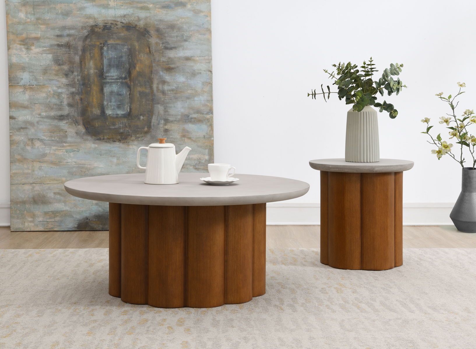 Evenlyn - Faux Concrete Top Table