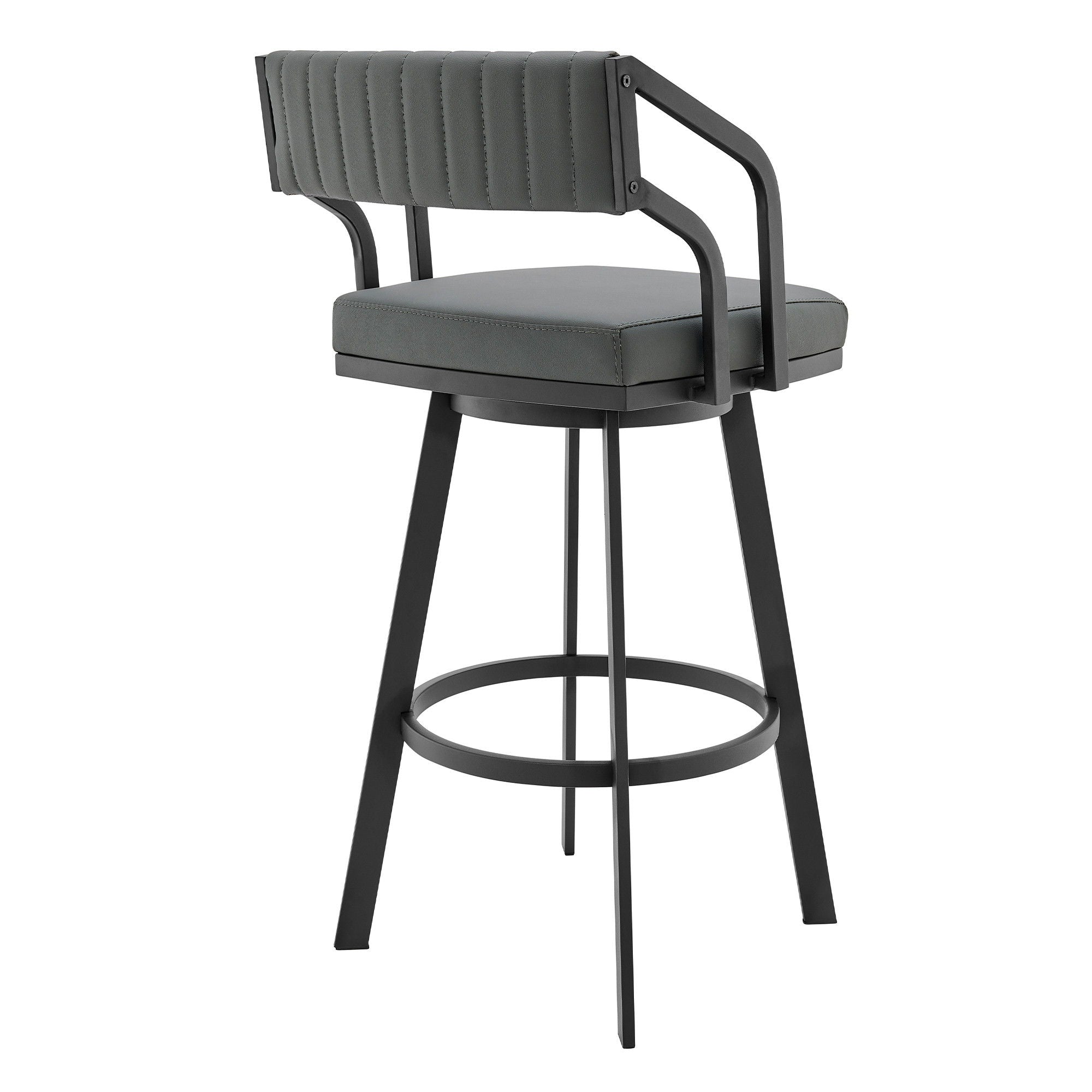 Swivel Low Back Counter Height Bar Chair - Gray / Black