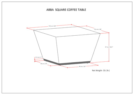 Abba - Handcrafted Square Coffee Table by Simpli-Home | Bel Furniture