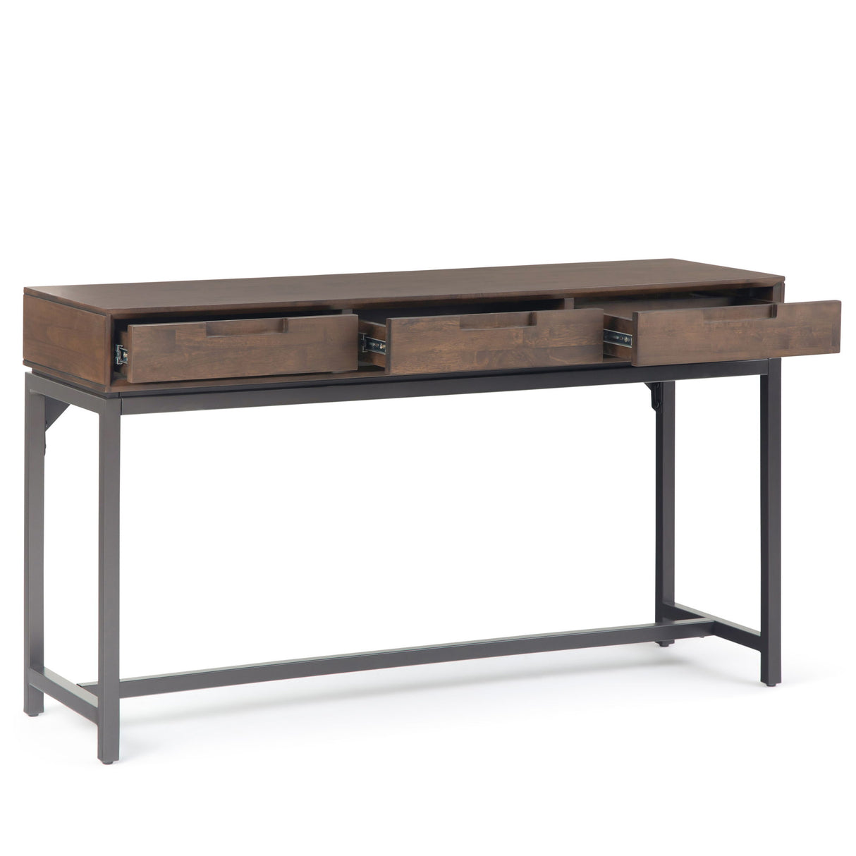 Banting - Mid Century Wide Console Table - Walnut Brown by Simpli-Home | Bel Furniture