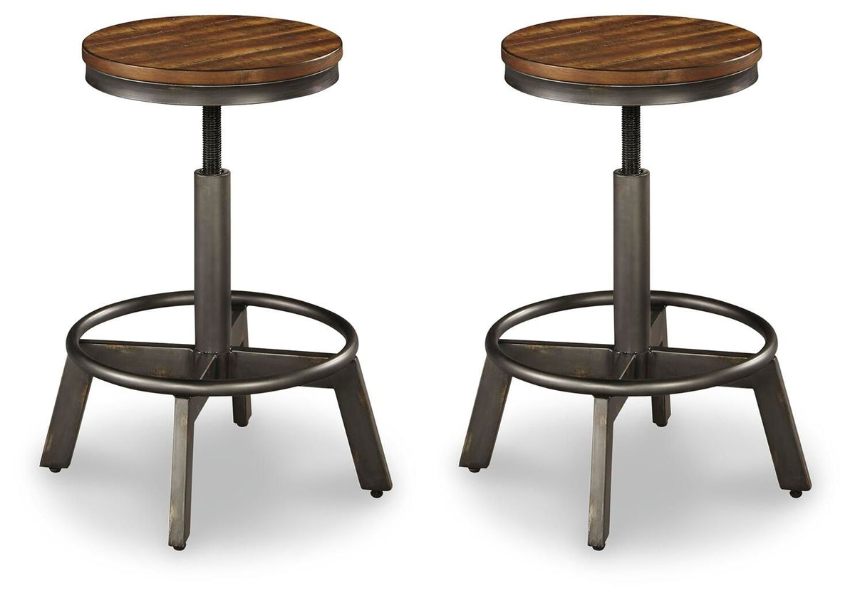 Torjin Swivel Stool (Set of 2) Dark Brown
