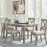 Parellen - Dining Table Set Gray 5 Pc. - Rectangular Dining Room Table, 4 Upholstered Side Chairs by Signature Design by Ashley® | Bel Furniture