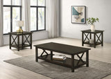 Rachelle - 3 Piece Rectangular Coffee Table Set - Deep Merlot