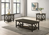 Rachelle - 3 Piece Rectangular Coffee Table Set - Deep Merlot