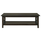 Rachelle - 3 Piece Rectangular Coffee Table Set - Deep Merlot