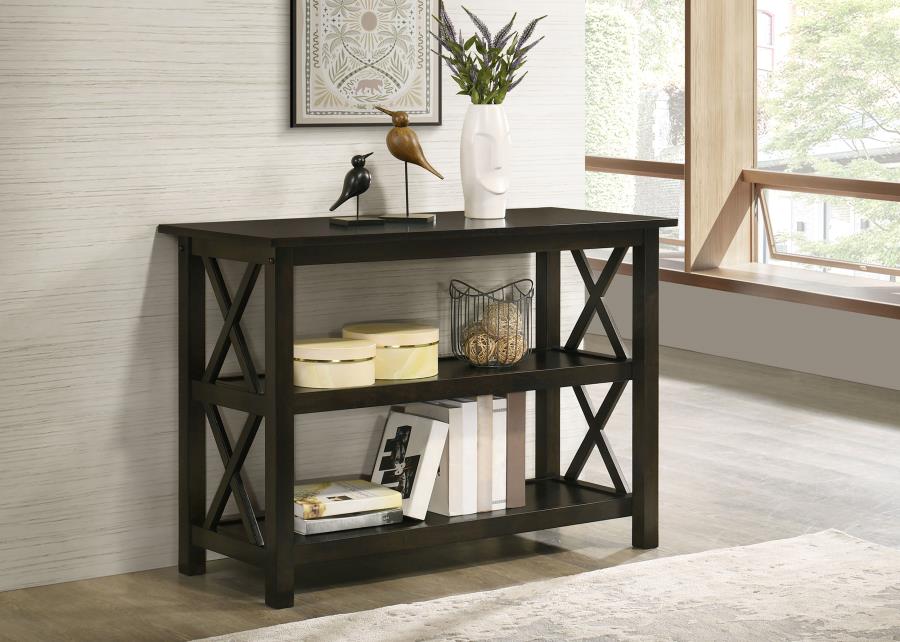 Rachelle - 2-Shelf Wood Entryway Console Table - Deep Merlot