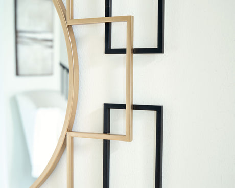 Oceanal - Black / Gold Finish - Accent Mirror by Signature Design by Ashley® | Bel Furniture