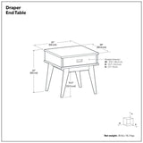 Draper - Handcrafted Mid Century End Table