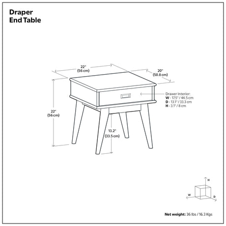 Draper - Handcrafted Mid Century End Table - view 17