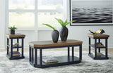 Landocken - Brown / Blue - Occasional Table Set (Set of 3) by Signature Design by Ashley® | Bel Furniture