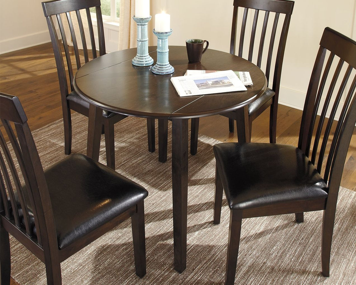 Hammis - Dark Brown - Round DRM Drop Leaf Table by Signature Design by Ashley® | Bel Furniture