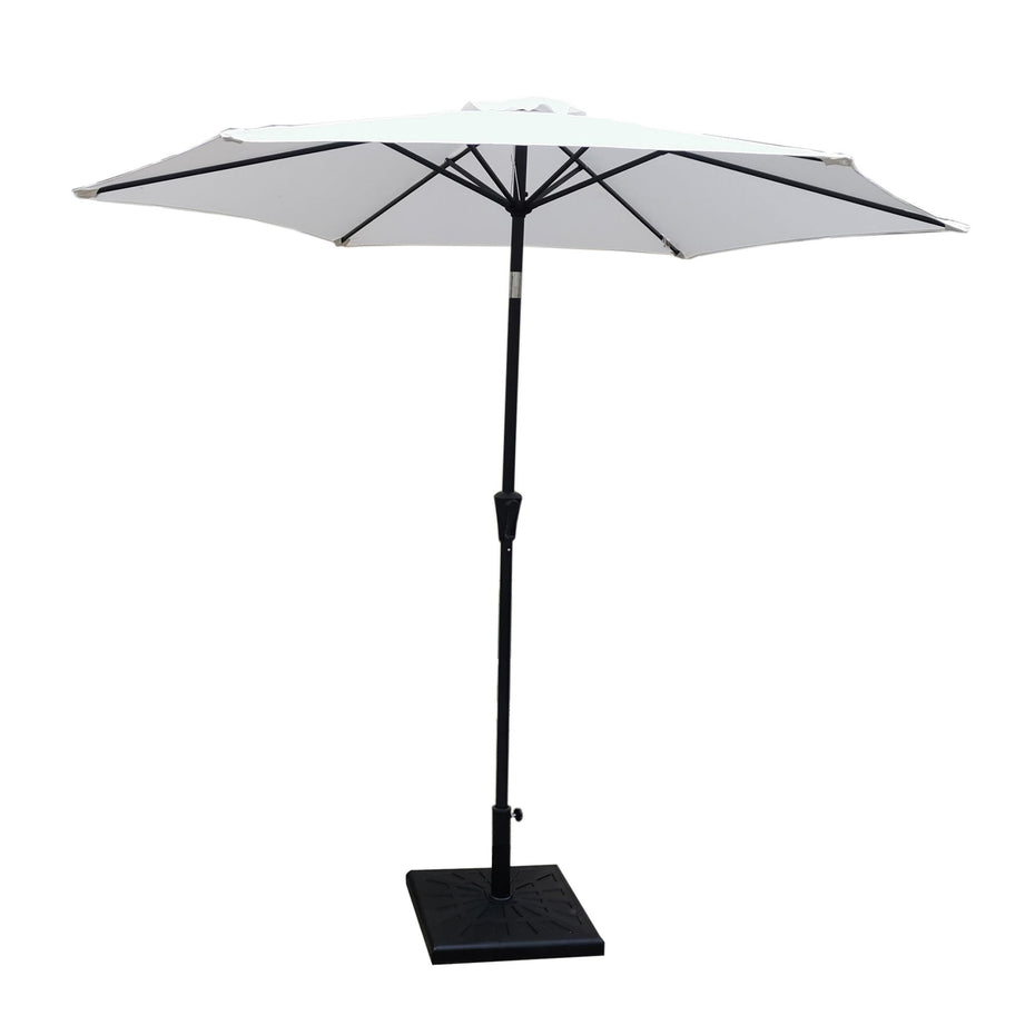 8.8' Outdoor Aluminum Patio Umbrella With 42 Pound Square Resin Umbrella Base