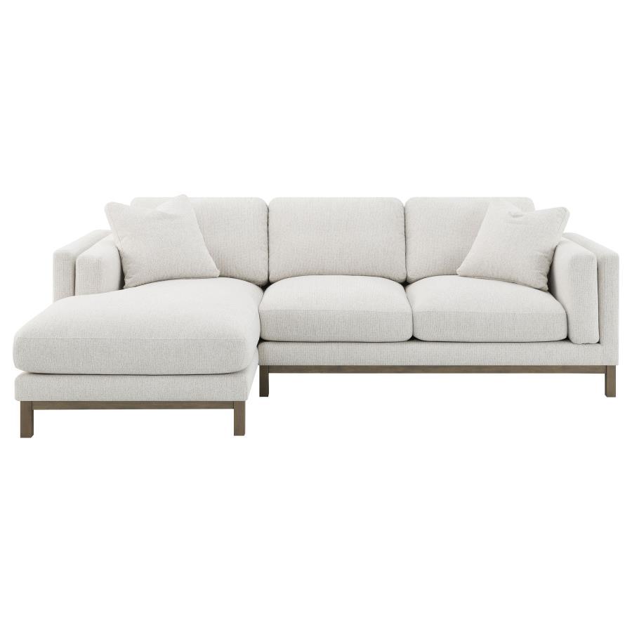 Geneva - Boucle Upholstered Sectional Chaise Sofa - Sand by Coaster Fine Furniture | Bel Furniture
