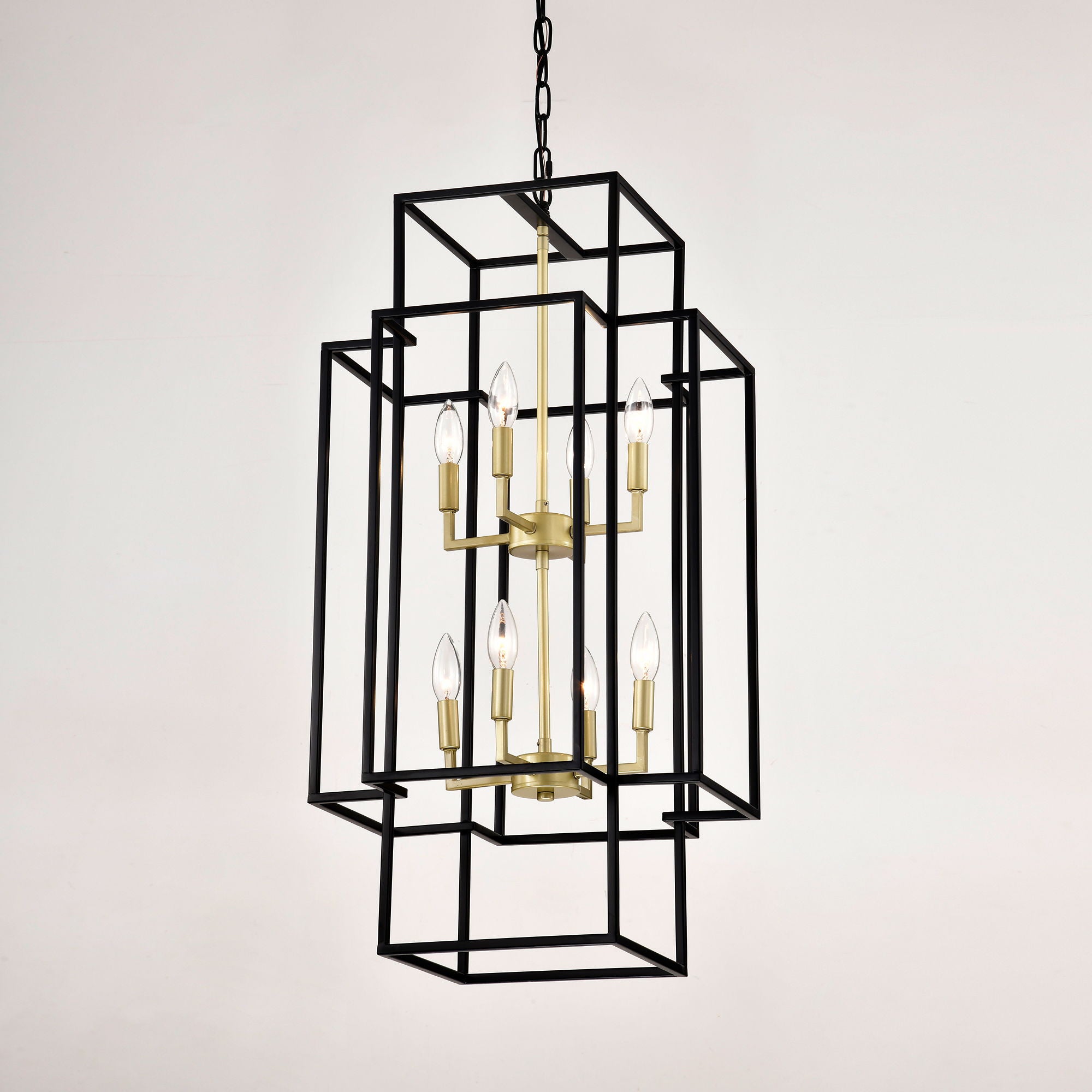 8 Light Lantern Chandelier Lighting, Entryway Chandeliers For High Ceilings, Chandeliers For Dining Room, Foyer, Entry, Staircase, Hallway, Height Adjustable (E12 Bulbs Not Included)