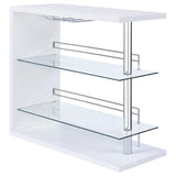 Prescott - Rectangular 2-Shelf Bar Unit White by CoasterEssence | Bel Furniture