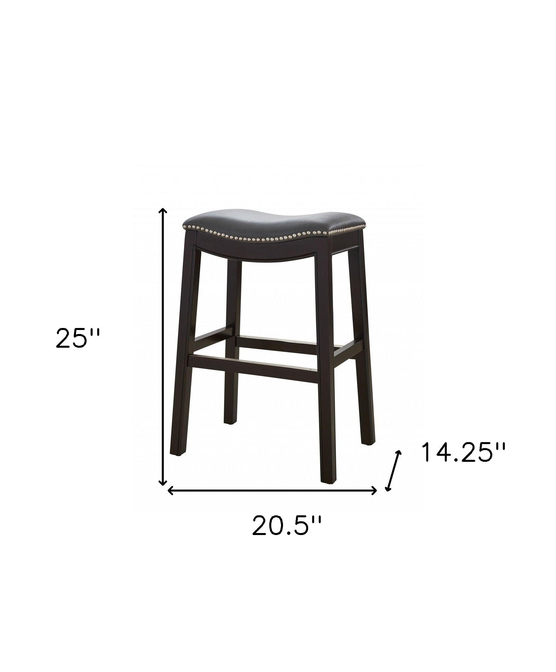 Backless Counter Height Bar Chair - Gray / Espresso